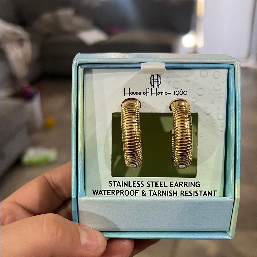 House of Harlow 1960 Gold Textured Earrings